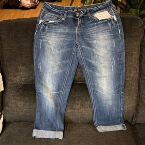 ZCO Distressed Blue Capri Jeans